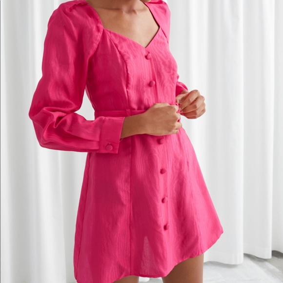 & Other Stories JACQUARD DRESS WITH BELT - Picture 2 of 2